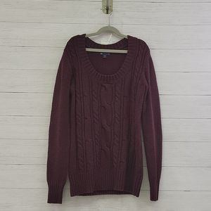 Burgundy cable knit